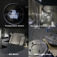 DELICREATE DLC-5HDM 5L 7.5L Pétrin Spirale de Comptoir Compact pour Pâte à Pain, Bol Amovible, Moteur DC, Acier Inoxydable 304 pour Boulangerie