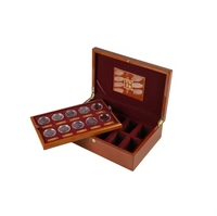 Umweltfreundliche Luxus-Holzbox in Gold/Silber zur Aufbewahrung von Sammlungen, Geschenk-Schatztruhe, Münzsammler-Verpackung mit MDF