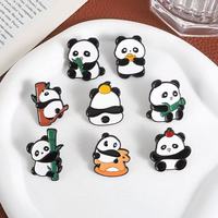 Traditionelle chinesische Art Metall niedlichen Pin Set Panda Bambus Design Pins kulturelle Geschenks ammlung für Neujahr Engel & Kreuz Thema