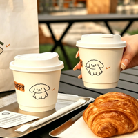 Gobelet en papier à double paroi avec barrière thermique, faible quantité minimale de commande, pour le stock de vente au détail et les configurations de restauration commerciale temporaires