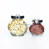 Bouteilles en verre transparentes plates de type fût avec couvercle métallique brillant pour le stockage d'ingrédients et d'assaisonnements, tailles familiales : 50 ml, 100 ml, 180 ml, 380 ml, 480 ml