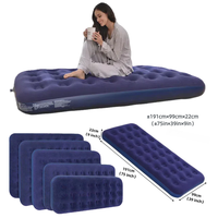 Lit Gonflable Portable de Haute Qualité, Matelas de Voyage en PVC Floqué Taille Double 32 Alvéoles pour Intérieur et Extérieur