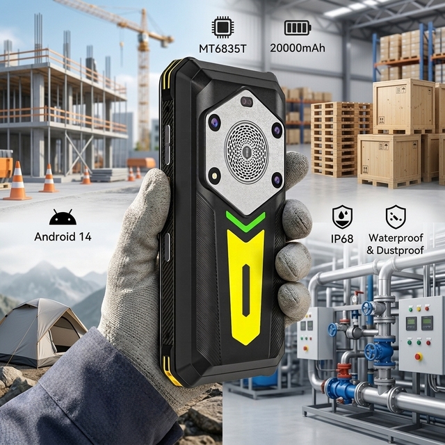IP68 Waterproof Rugged Smartphone MT6835T 20000mAh Battery Android 14 Outdoor Heavy Duty Phone