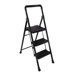3 scala a pioli con vassoio Suppliers-3 steps strong iron folding ladder with tray