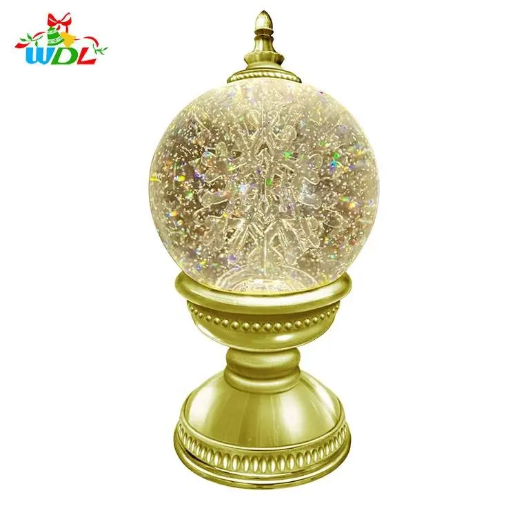 Indoor Decoration Holiday Lights Glitter Led Christmas Lantern Snowglobes With Snowflakes Inside