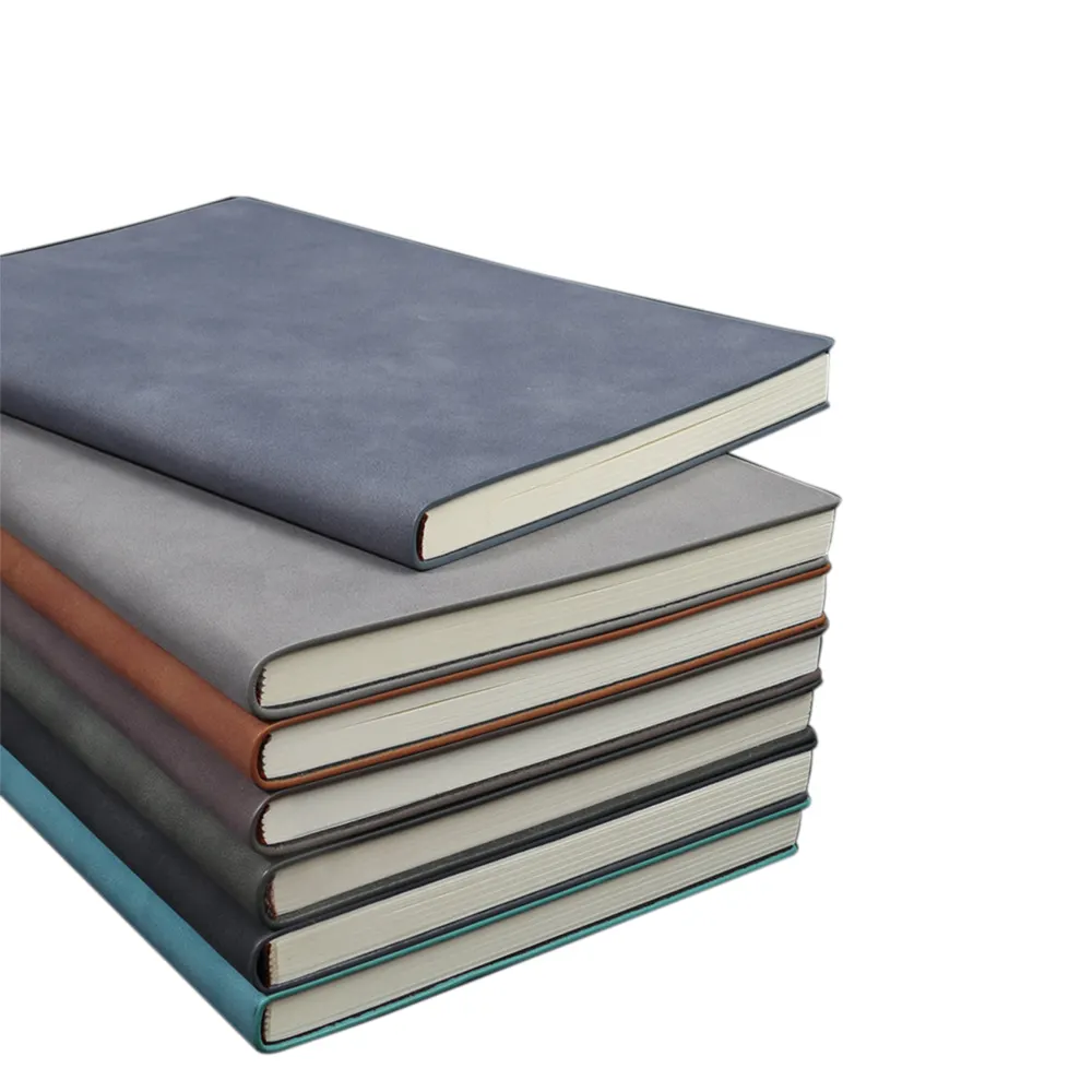 Caderno de capa dura personalizável em couro A5/A6/A7, 100 folhas, planejador escolar em couro PU, costura personalizada para uso escolar e de escritório