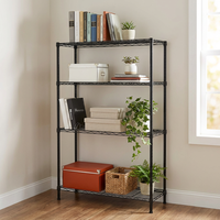 Étagère de rangement en métal de 35,4 pouces de largeur et 130 cm de hauteur, 4 niveaux, pour salon