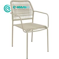 Vente en gros de meubles de salle à manger de jardin minimalistes chaise de salle à manger avec cadre en aluminium chaise de patio en corde tissée pour hôtel resort restaurant