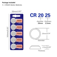 Batería de Litio CR2025 para Reloj, Juguete, Control Remoto, Medidor, Baterías de Botón de 3V