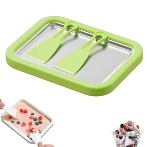 Máquina <span class=keywords><strong>para</strong></span> Hacer Helados Instantáneos Grande, Máquina <span class=keywords><strong>para</strong></span> Hacer Helados con Placa Fría Instantánea, con 2 Espátulas, Bandeja <span class=keywords><strong>para</strong></span> Rollos de Yogur Helado - Product Image 1