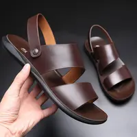 2022 yaz yeni erkek sandalet moda kalın alt Pu rahat sandalet anti kayma yumuşak alt plaj ayakkabısı