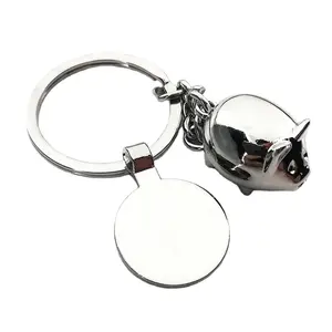 Custom Logo Carabiner Keychssn Die Casting Metal Animal Keychain with Zinc Alloy Pig Souvenir Key Chain