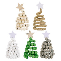 Décoration de table de Noël créative en perles, style nordique, ornement de Noël en perles de bois, cadeau artisanal DIY pour fête