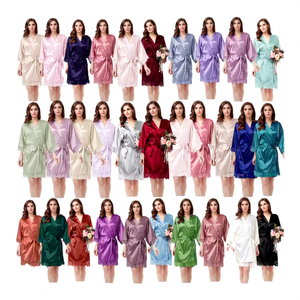 Robe de mariée personnalisée avec logo, respirante, douce, longueur genou, en <span class=keywords><strong>satin</strong></span>, pour demoiselles d'honneur et fête - Product Image 1