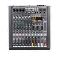 Console de mixage audio professionnelle 8/12/16 canaux avec double sortie de groupe et 99 effets DSP pour spectacles sur scène
