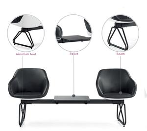 Silla de espera de 3 plazas con estructura metálica para aeropuerto, hospital, estación de tren y áreas de espera públicas. - Product Image 3