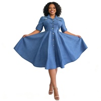 Robe longue maxi en jean élégante et légère pour femme africaine, grande taille, avec ceinture, tenue de soirée, collection été 2026, offre spéciale