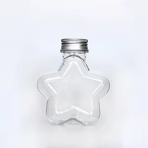 Прозрачные пластиковые бутылки в форме звезды, упаковка и тип продукта для напитков, бутылки для фруктового сока с герметичным уплотнителем