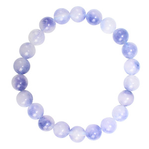 Chalcedony Crystal <b>Bracelet</b> 8mm Round Beads Blue Color Everyday Wear Jewelry for Men Women <b>Couple</b> Style - Product Image 5