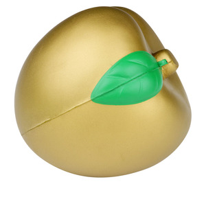Pu Foam Peach Shape Soft Toy With <b>Leaf</b> Design For Promotional Activities - Product Image 1