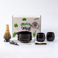 Ensemble de fouets à matcha japonais en bambou et porcelaine céramique, écologique, style Japandi, 9 pièces, coffret cadeau, fouet en bambou 450 ml