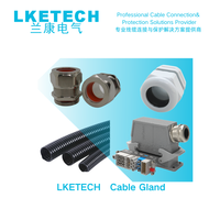LKETECH M32 Presse-étoupe en alliage d'aluminium étanche IP68 pour câble basse tension, diamètre 18-25mm, connecteur anodisé dur de haute qualité