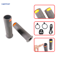 Empuñadura de Manillar con Intermitentes para Xiaomi Ata 3 Pro 1S Pro 2 M365 Scooter Eléctrico, Cubierta de Goma de Silicona Antiescaldante