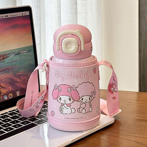 ขวดน้ำเก็บอุณหภูมิซานริโอ คุโรมิ สแตนเลส 316 สำหรับเด็ก ของขวัญเปิดเทอม พร้อมสายสะพาย - Product Image 5