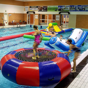 Zona inflable de saltos acuáticos, plataforma gigante inflable para saltos, juegos acuáticos inflables para diversión emocionante. - Product Image 4