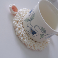 Nouvelle arrivée belle main Amigurumi tasse tapis Animal tasse tapis Crochet chiens chats mouton tasse napperons