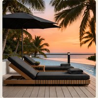 Chaise longue de luxe imperméable pour piscine, mobilier d'extérieur, lit de plage de luxe pour hôtel, transat de bord de mer
