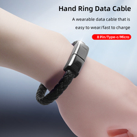 Cables de carga USB C para teléfono móvil, pulsera de cuero portátil Popular, Cables de carga rápida para iPhone 14, venta al por mayor