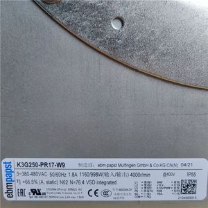 Ventilateur centrifuge pour énergie éolienne et onduleur photovoltaïque ebmpapst R3G280-AU11-C1 K3G280-AU11-C3 K3G250-PR17-W9/F01 - Product Image 3