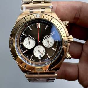 Relojes de Hombre de Lujo, Cronógrafo de Cuarzo, Oro Rosa, Acero Inoxidable 316L, Movimiento Japonés VK, Reloj para Hombre, Orologi - Product Image 1