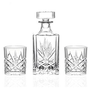 Juego de Decantador de Whisky con 2 Vasos, Decantador Cuadrado de Vidrio de 28oz con Estampado Dorado, Regalo para Hombre para Whisky, Tequila, <span class=keywords><strong>Bourbon</strong></span>, Brandy, Vodka - Product Image 1