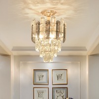Lustre en cristal de luxe léger à la française, moderne et épuré, pour balcon, entrée, escalier et dressing