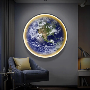 Lámpara Led decorativa de pared con diseño de Luna para el hogar, Mural artístico de estilo nórdico moderno con personalidad para sala de estar <span class=keywords><strong>y</strong></span> dormitorio - Product Image 1