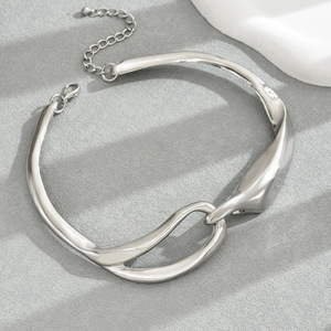 Collar geométrico de aleación de zinc en forma de U para mujer, collares de moda XL5377 - Product Image 3
