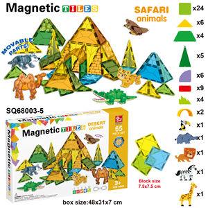 Ensemble de jouets dinosaures à aimants puissants, blocs magnétiques en plastique imprimés multicolores, coffret cadeau éducatif, tuiles de <span class=keywords><strong>construction</strong></span> pour zoo - Product Image 6