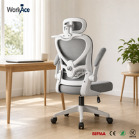 Chaise de bureau ergonomique en maille à dossier haut, pivotante, pour ordinateur, siège de travail exécutif, conforme aux normes BIFMA CE ROHS EN1335 pour le lieu de travail