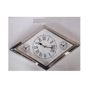 Horloge murale en acier en forme de diamant à succès, finition miroir, autres finitions disponibles, décoration murale, horloge murale, décoration intérieure, cadeau - Product Image 1