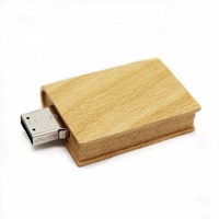 Clé USB 2.0 en bois en forme de livre avec logo personnalisé, cadeau promotionnel écologique pour l'école, nouveau stock, cryptée