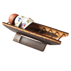 Carbonized antique bamboo teacup holder, draining <b>cup</b> holder, bamboo <b>tea</b> ceremony accessory, eight-compartment Kung Fu <b>tea</b> <b>set</b> - Product Image 5