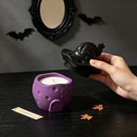 Cetakan Silikon Topi Penyihir Halloween, Lilin, Wadah Aromaterapi, Pot Tanaman, Cetakan Plester Motif Jaring Laba-laba