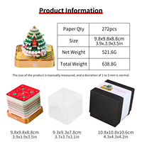 Calendrier Horloge 2027 Maison d'arbre de Noël colorée Bloc-notes à interrupteur tactile Notes panoramiques en papier découpé avec rétroéclairage chaud