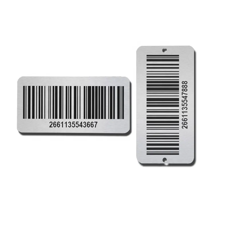 Benutzer definierte Barcode-Etiketten Aufkleber Aluminium-Barcode-Etikett Selbst klebendes Barcode-Etikett