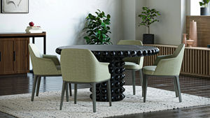 डाइनिंग रूम के लिए कुमुसी आधुनिक अनुकूलन गोल संगमरमर डाइनिंग टेबल - Product Image 3