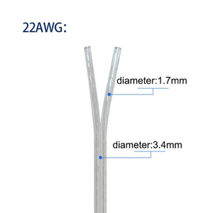 สายไฟฟ้าทองแดงเคลือบดีบุกแบบยืดหยุ่น 2 แกน ขนาด 28/26/24/22/20/18AWG 2468 สายเคเบิลแบบขนานโปร่งใสสำหรับไฟ LED และแหล่งจ่ายไฟ DC - Product Image 6