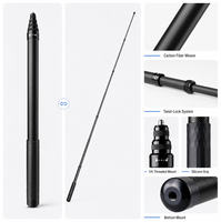 Asta Telescopica in Fibra di Carbonio 3m, 9 Sezioni, 44,5cm Piegata, 289g Leggera, Impermeabile, Selfie Stick Monopod per Action Camera e Vlogging