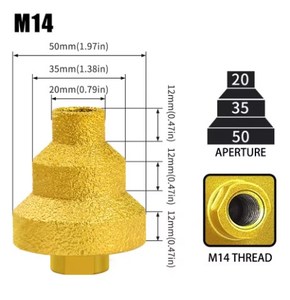 M14 Kim Cương Vát bước mũi khoan hình nón 20mm 35mm 50mm ba bước để cắt cạnh - Product Image 1